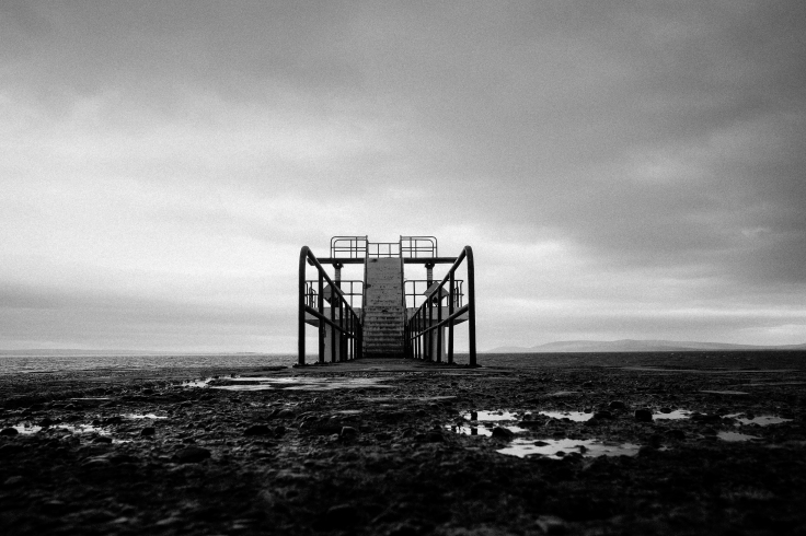 The diving board in Galway looking moody on a blustery spring day. Copyright Phil Hall